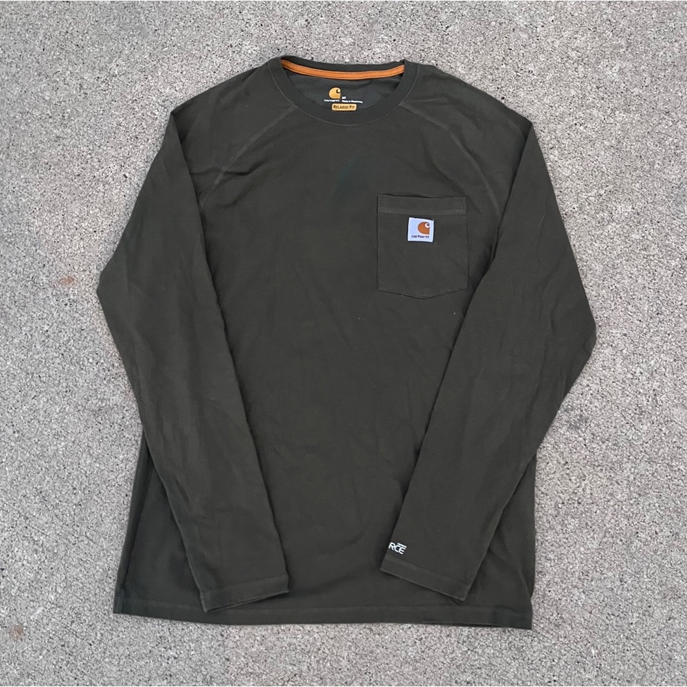 Carhartt Force Long Sleeve Shirt Mens Medium Green